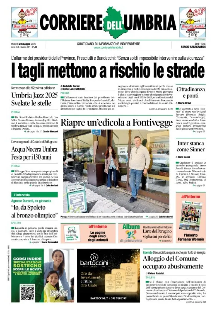 Prima-pagina-corriere umbria-del-2025-05-20